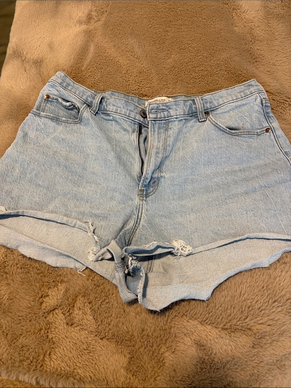 Abercrombie Light Wash Denim Cutoff Shorts - Women